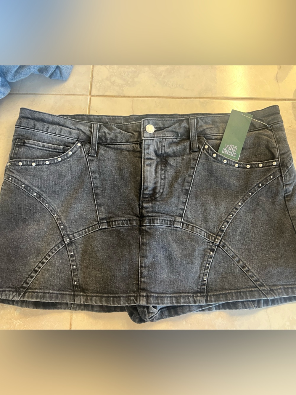 NWT Wild Fable Women's Studded Western Festival Micro Mini Skort Size L